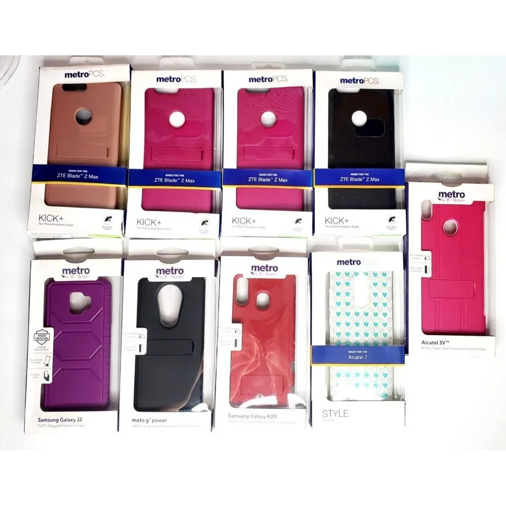 Lot 9 Metro PCS Phone hard & soft Cell phone Cases Samsung, Moto, ZTE, Alcatel
